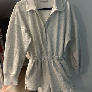 Abercrombie & Fitch Light Gray Fleece Rompers